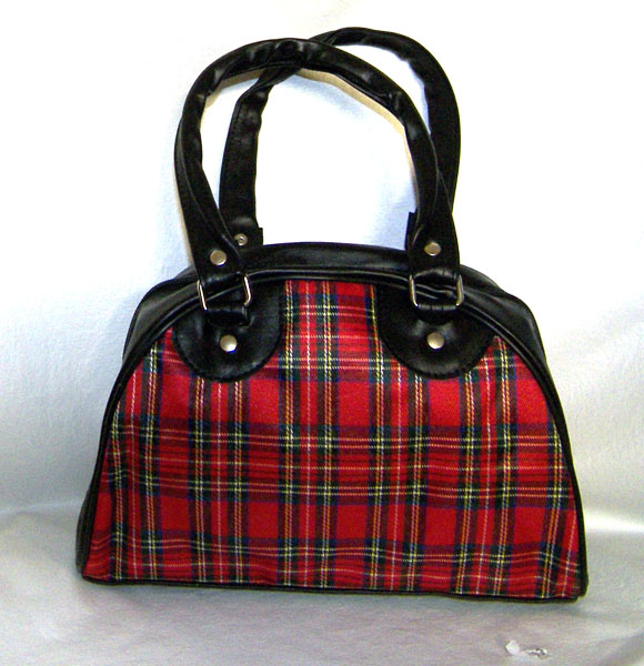 BOLSO BOWLING PEQUEÑO ESCOCES ROJO